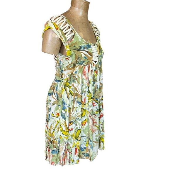 CHELSEA & VIOLET Valley Floral Rope Mini Tropical Sun Dress Sz L #349H - Picture 4 of 10